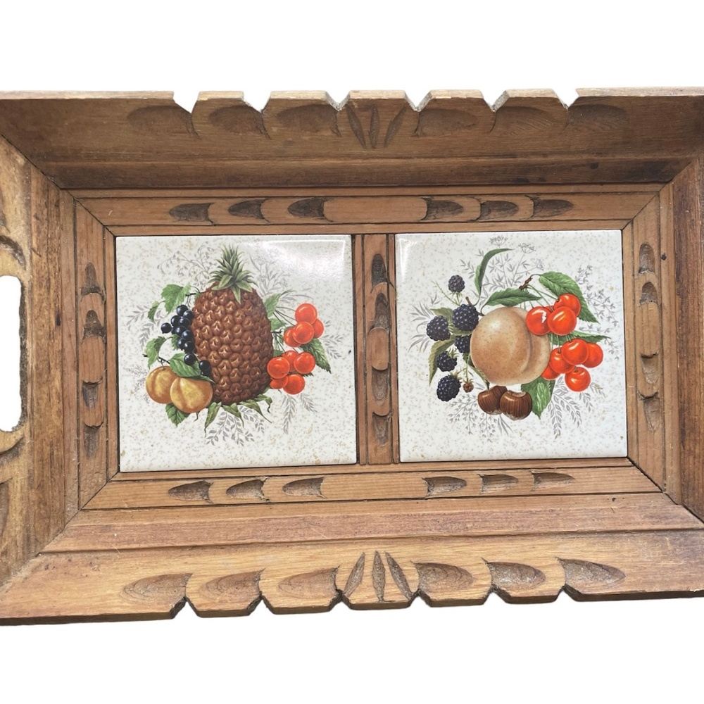 Vintage Hand Craved Mexican Style Serving Tray